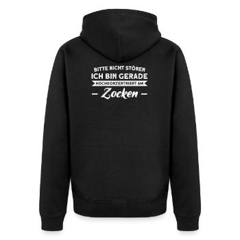 Videospiele Zocken Zocken Geschenk - Unisex Premium Bio Zip Hoodie - Schwarz - Hinten - Nico (187cm)