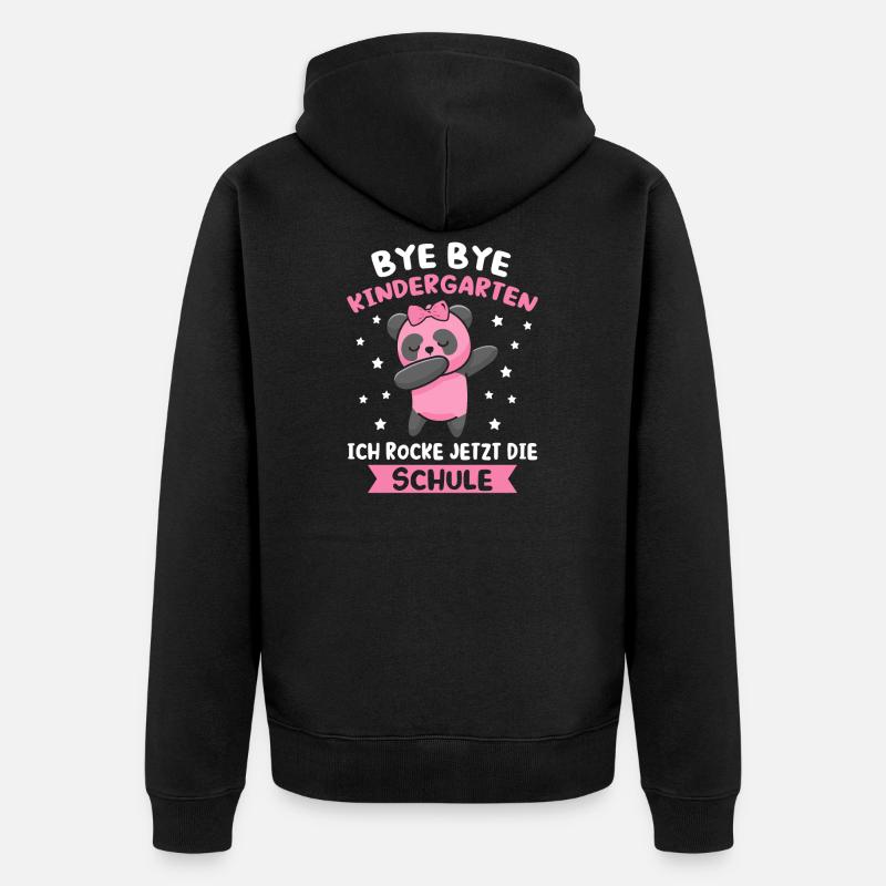 Schulanfang Schulkind Schulanfänger Geschenk - Unisex Premium Bio Zip Hoodie - Schwarz