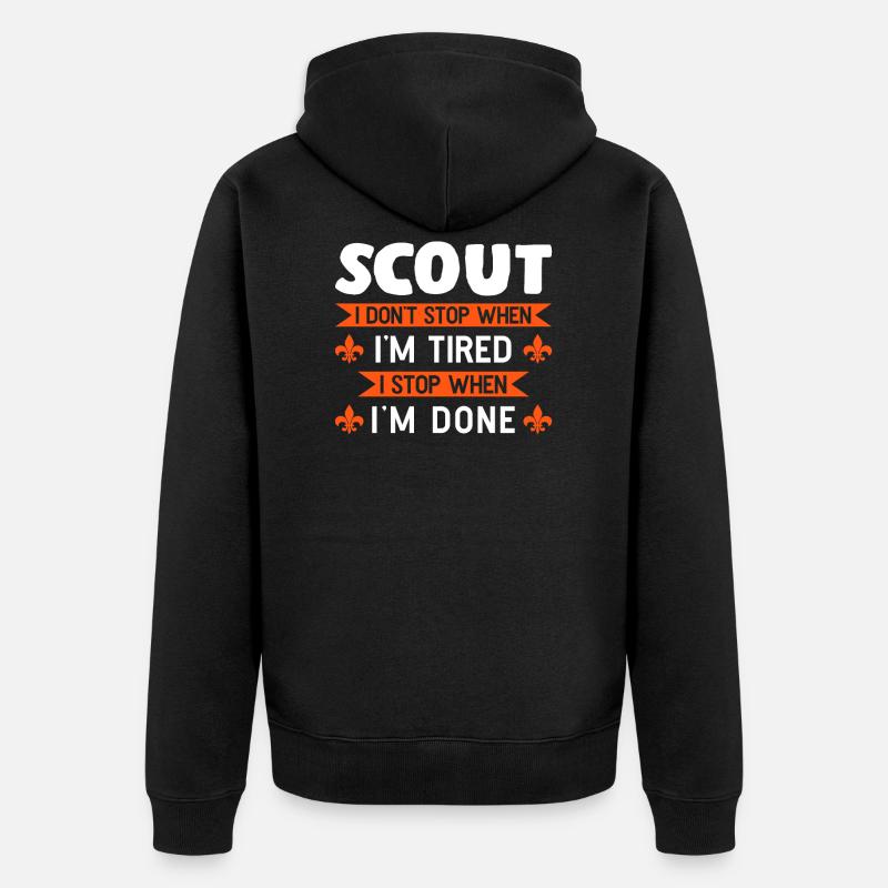 Scouting Scouting Mountains Geschenk - Unisex Premium Bio Zip Hoodie - Schwarz