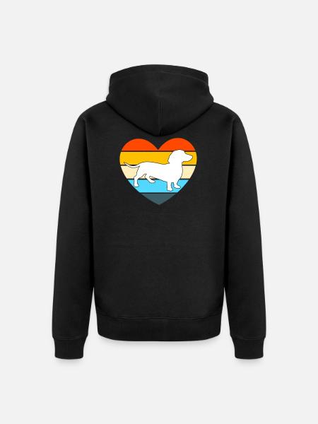 Dackel Dackel Pet Geschenk - Unisex Premium Bio Zip Hoodie - Schwarz