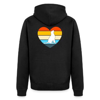 Labrador Labrador Mama Hund Geschenk - Unisex Premium Bio Zip Hoodie - Schwarz - Hinten - Nico (187cm)