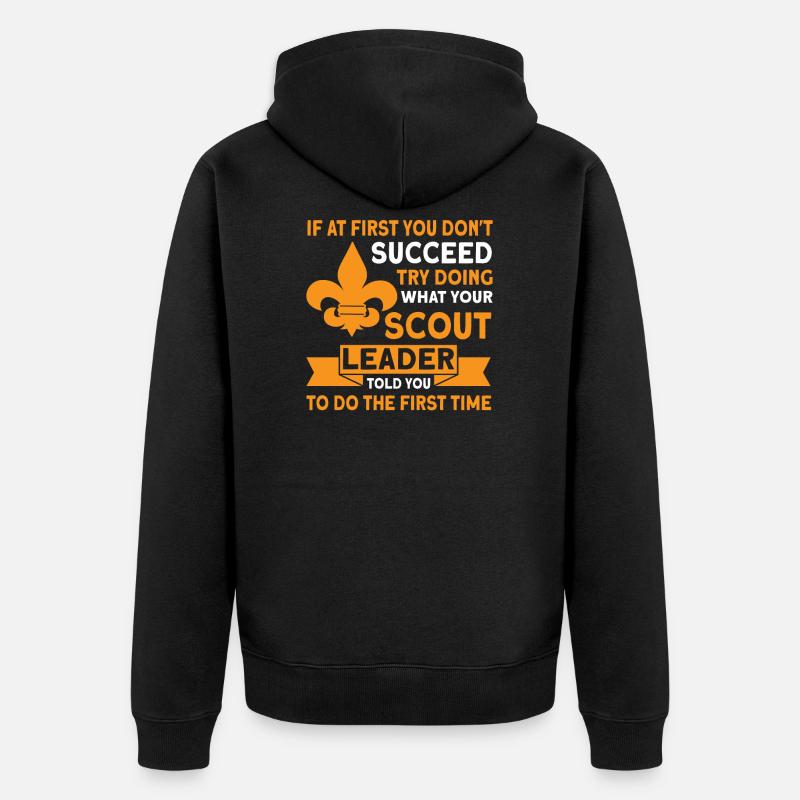 Pfadfinderführer Scout Coach Geschenk - Unisex Premium Bio Zip Hoodie - Schwarz