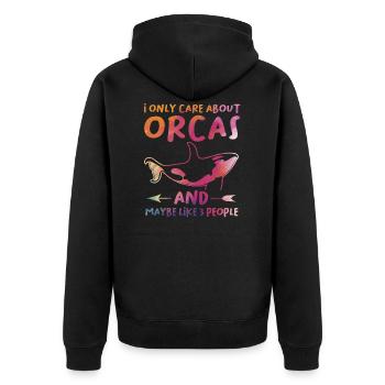 Orques Orques Cadeau - Veste à capuche bio Premium Unisexe - noir - Dos - Nico (187cm)
