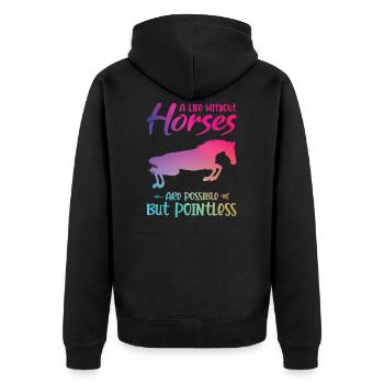 Chevaux cadeau - Veste à capuche bio Premium Unisexe - noir - Dos - Nico (187cm)