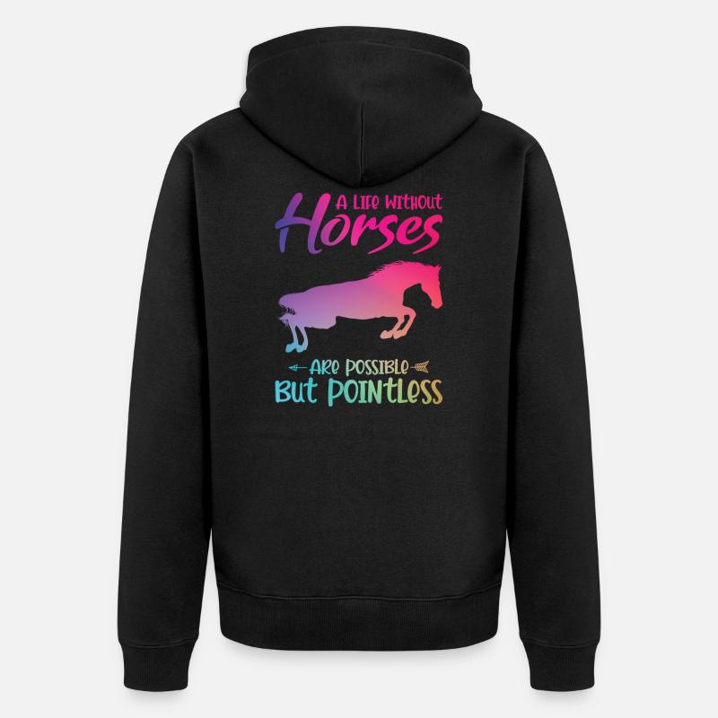 Chevaux cadeau - Veste à capuche bio Premium Unisexe - noir