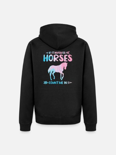 Horses Horses Gift - Unisex Premium Organic Zip Hoodie - black