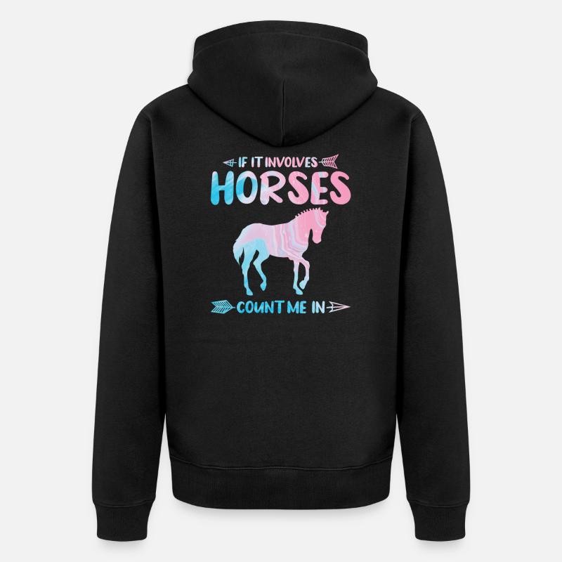 Chevaux cadeau - Veste à capuche bio Premium Unisexe - noir