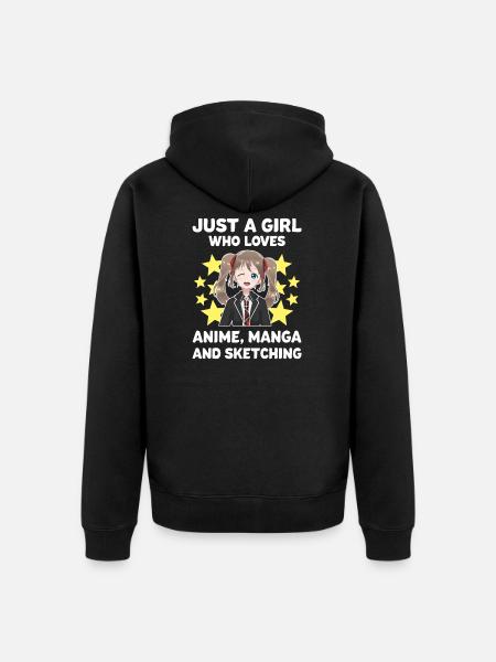 Anime Manga skizzieren Anime Manga Geschenk - Premium økologisk unisex-hættejakke - sort