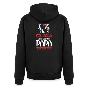 Koi Papa Koi Fisch Koi-Karpfen Geschenk - Unisex Premium Bio Zip Hoodie - Schwarz - Hinten - Nico (187cm)