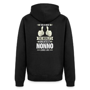 Grand-père Nonno Cadeau italien - Veste à capuche bio Premium Unisexe - noir - Dos - Nico (187cm)