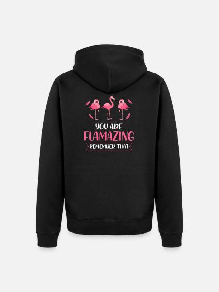 Flamingo Flamingo Geschenk - Unisex Premium Bio Zip Hoodie - Schwarz