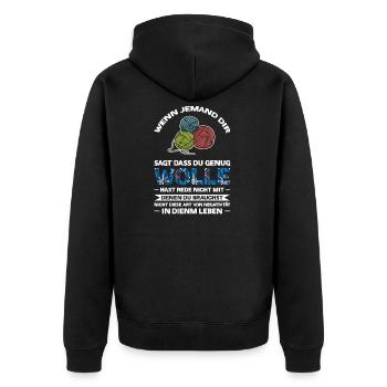 Häkeln Häklerin Handarbeit Geschenk - Unisex Premium Bio Zip Hoodie - Schwarz - Hinten - Nico (187cm)
