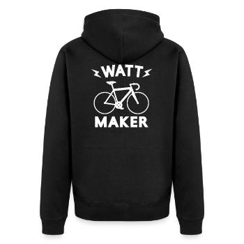 Rennrad Watt Triathlon Fahrrad Geschenk Radfahrer - Unisex Premium Bio Zip Hoodie - Schwarz - Hinten - Nico (187cm)