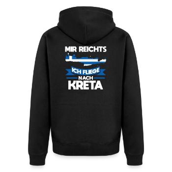 Kreta Urlaub Griechische Flagge Geschenk - Unisex Premium Bio Zip Hoodie - Schwarz - Hinten - Nico (187cm)