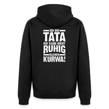 Polnisch Papa Tata Polnisch Kuwa Geschenk - Unisex Premium Bio Zip Hoodie - Schwarz - Hinten - Nico (187cm)