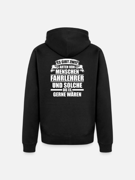 Fahrlehrer Fahrschule Fahrschüler Geschenk - Unisex Premium Bio Zip Hoodie - Schwarz