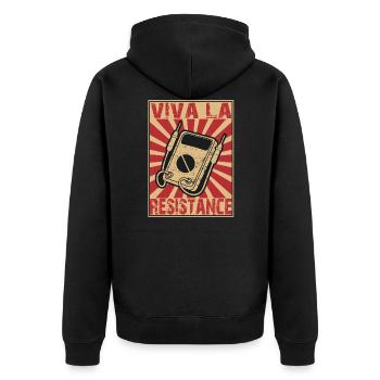 Elektronik Multimeter Viva La Widerstand Sprichwörter - Unisex Premium Bio Zip Hoodie - Schwarz - Hinten - Nico (187cm)