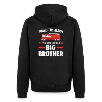Big Brother Firefighter Big Brother Gift - Unisex Premium Organic Zip Hoodie - black - Back - Nico (187cm)