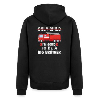Big Brother Big Brother Only Child Gift - Unisex Premium Organic Zip Hoodie - black - Back - Nico (187cm)