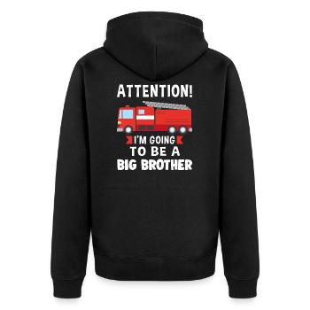 Big Brother Firefighter Big Brother Gift - Unisex Premium Organic Zip Hoodie - black - Back - Nico (187cm)