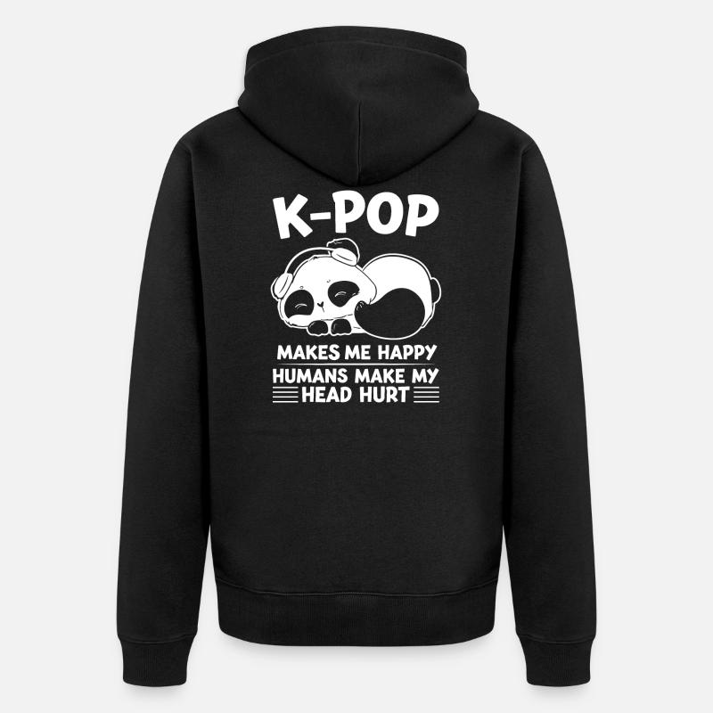K-Pop Panda K-Pop-Panda Gift - Unisex Premium Organic Zip Hoodie - black