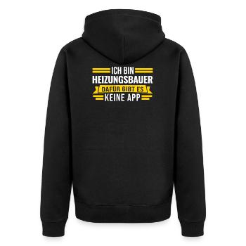 Heizungsbauer Heizungsbau Anlagenmechaniker - Unisex Premium Bio Zip Hoodie - Schwarz - Hinten - Nico (187cm)