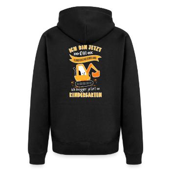 Kindergartenanfänger Kindergartenkind Bagger - Unisex Premium Bio Zip Hoodie - Schwarz - Hinten - Nico (187cm)