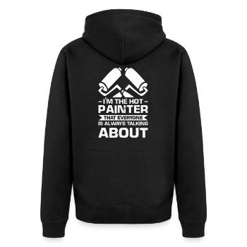 Maler Maler Maler Geschenk - Unisex Premium Bio Zip Hoodie - Schwarz - Hinten - Nico (187cm)