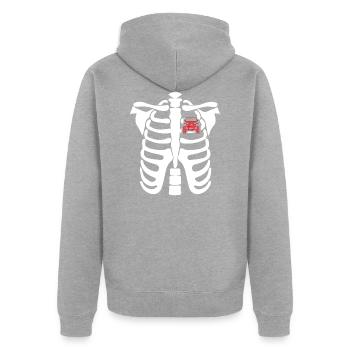 Halloween Heart Beat Jeep - Veste à capuche bio Premium Unisexe - gris chiné - Dos - Nico (187cm)