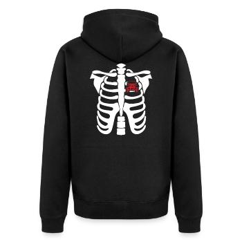 Halloween Heart Beat Jeep - Veste à capuche bio Premium Unisexe - noir - Dos - Nico (187cm)