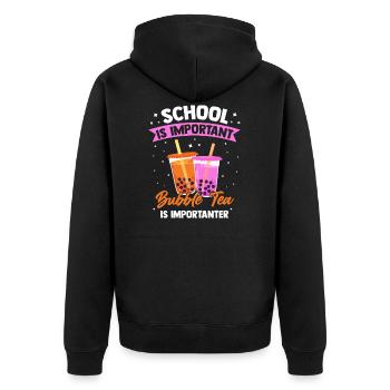Bubble Tea Bubble Tea Geschenk - Unisex Premium Bio Zip Hoodie - Schwarz - Hinten - Nico (187cm)