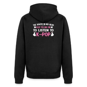 K-Pop K-Pop Geschenk - Unisex Premium Bio Zip Hoodie - Schwarz - Hinten - Nico (187cm)