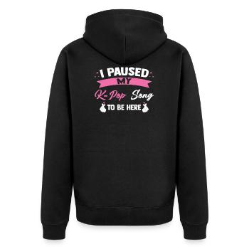 K-Pop K-Pop Korean Gift - Unisex Premium Organic Zip Hoodie - black - Back - Nico (187cm)