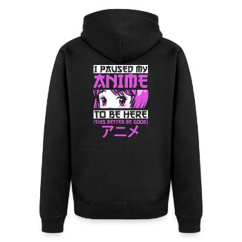 Anime Anime Otaku Gift - Unisex Premium Organic Zip Hoodie - black - Back - Nico (187cm)