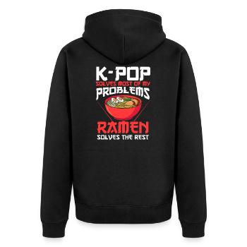 K-Pop &Ramen K-Pop Cadeau - Veste à capuche bio Premium Unisexe - noir - Dos - Nico (187cm)