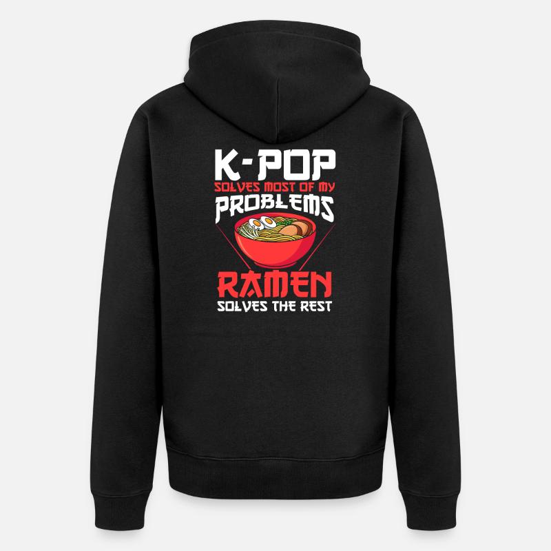 K-Pop & Ramen K-Pop Gift - Unisex Premium Organic Zip Hoodie - black