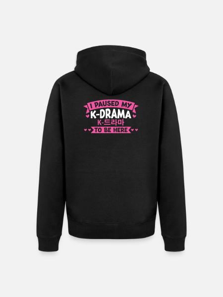 K-Drama K-Drama K-Pop Geschenk - Unisex Premium Bio Zip Hoodie - Schwarz