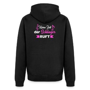 Schlagerparty Schlager Schlagermusiker Geschenk - Unisex Premium Bio Zip Hoodie - Schwarz - Hinten - Nico (187cm)