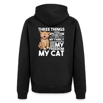 Chat chat cadeau - Veste à capuche bio Premium Unisexe - noir - Dos - Nico (187cm)