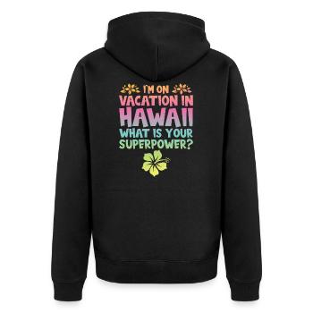 Hawaii Hawaii Geschenk - Unisex Premium Bio Zip Hoodie - Schwarz - Hinten - Nico (187cm)