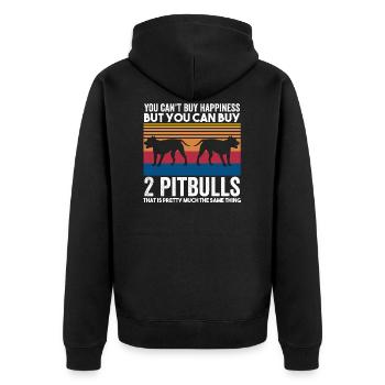 2 Pitbulls 2 Pitbulls Gift - Unisex Premium Organic Zip Hoodie - black - Back - Nico (187cm)