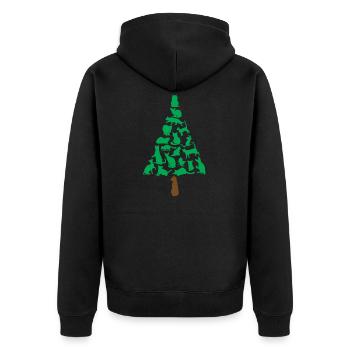 Cats Christmas Tree Gift Cat Christmas - Unisex Premium Organic Zip Hoodie - black - Back - Nico (187cm)
