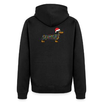 Chien de blaireau Teckel Xma chien cadeau de Noël - Veste à capuche bio Premium Unisexe - noir - Dos - Nico (187cm)