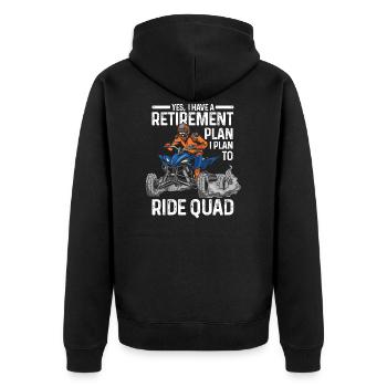 Quad-Radtour Quad Quad Geschenk - Unisex Premium Bio Zip Hoodie - Schwarz - Hinten - Nico (187cm)