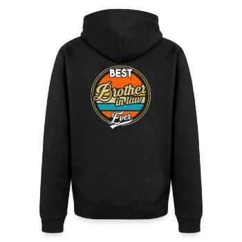 Schwager Schwager Geschenk - Unisex Premium Bio Zip Hoodie - Schwarz - Hinten - Nico (187cm)