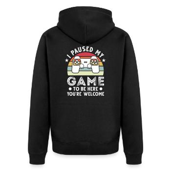 Gaming Retro Gaming Gift - Unisex Premium Organic Zip Hoodie - black - Back - Nico (187cm)