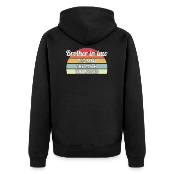 Beau-frère beau-frère cadeau - Veste à capuche bio Premium Unisexe - noir - Dos - Nico (187cm)