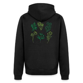 Plant powered - Unisex Premium Organic Zip Hoodie - black - Back - Nico (187cm)