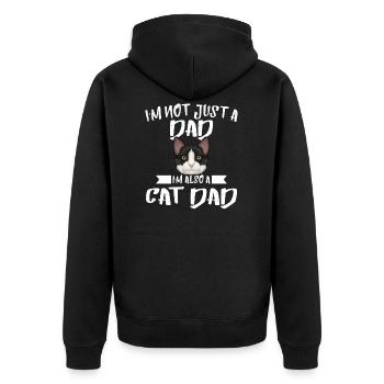 Papa & Katze Papa Katze Papa Katze Papa Geschenk - Unisex Premium Bio Zip Hoodie - Schwarz - Hinten - Nico (187cm)