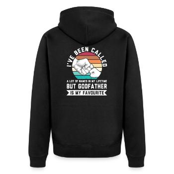 Godfather godfather gift - Unisex Premium Organic Zip Hoodie - black - Back - Nico (187cm)